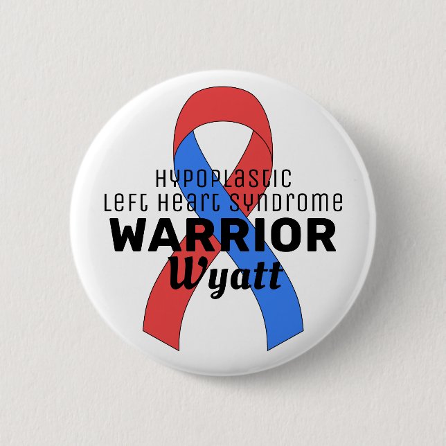 Hypoplastisches Links Herzsyndrom Warrior White Button (Vorderseite)
