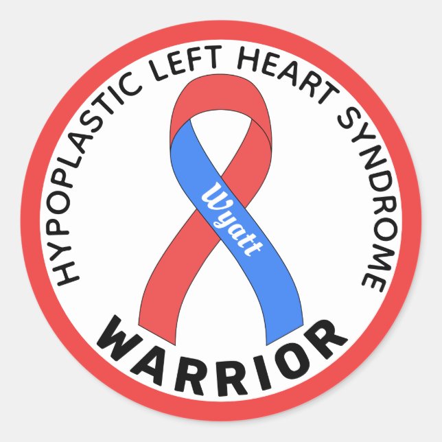 Hypoplastisches Links Herzsyndrom Warrior White Runder Aufkleber (Vorderseite)
