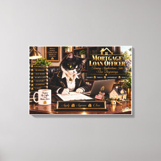 Hypothekenkreditbeamter Lustige Katze Home Loan Of Leinwanddruck