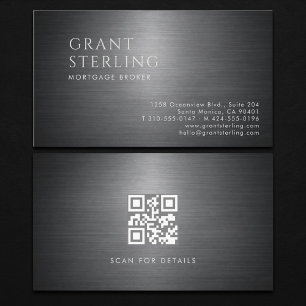Hypothekenmakler Metallischer QR-Code Visitenkarte