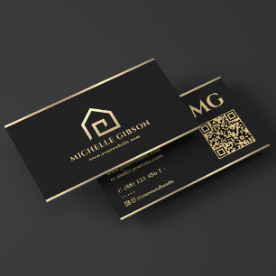 Hypothekenmakler Minimal House Realtor Black Visitenkarte