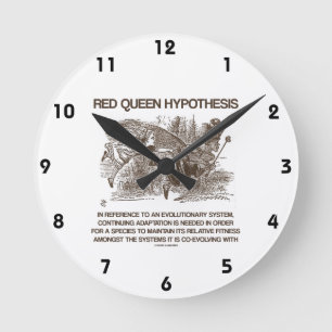 Hypothese der Roten Königin (Wonderland Alice Red  Runde Wanduhr
