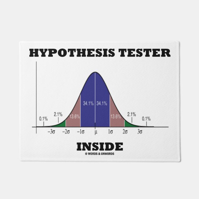 Hypothesen Tester Inside Bell Curve Stats Spaß Fußmatte (Vorderseite)