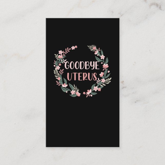 Hysterektomie Operation Uterusentfernung Überleben Visitenkarte (Vorderseite)
