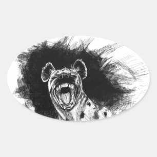 Hysterical Hyena Ovaler Aufkleber