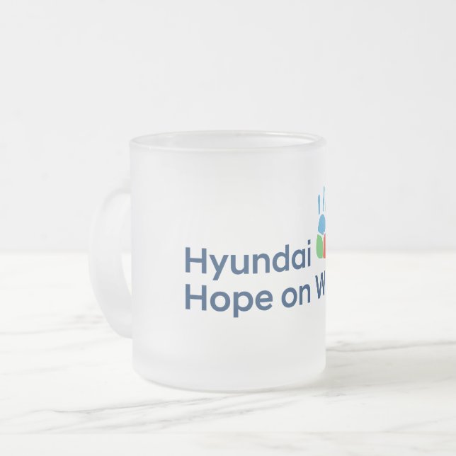 Hyundai Hope on Wheels Frosted Coffee Mug Mattglastasse (Vorderseite Links)