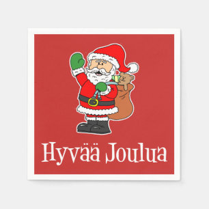 Hyvaa Joulua Finnischer Weihnachtsmann (RED) Serviette