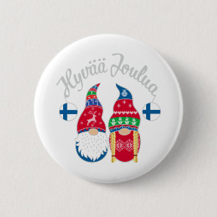 Hyvaa joulua finnish fröhliche Weihnachtsfeiertag Button