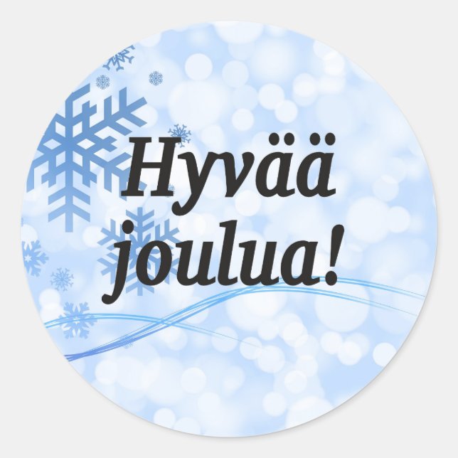 Hyvää joulua! Frohe Weihnachten im finnischen bf Runder Aufkleber (Vorderseite)