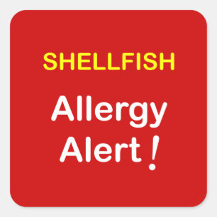 i1 - Allergie-Alarm - SCHALENTIER Quadratischer Aufkleber