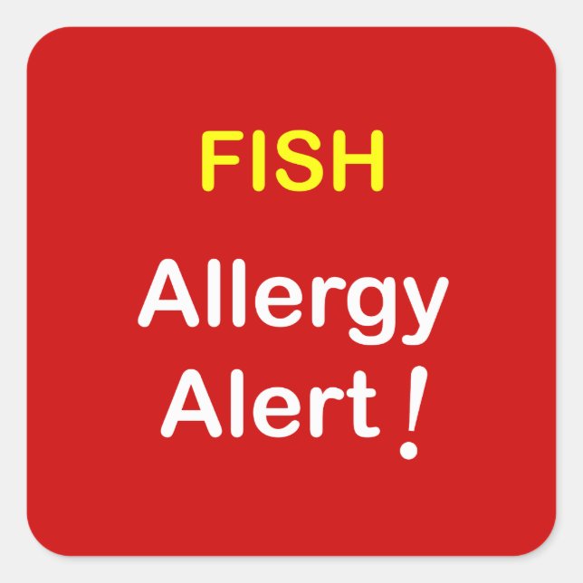 i7 - Allergiealarm - FISH. Quadratischer Aufkleber (Vorderseite)