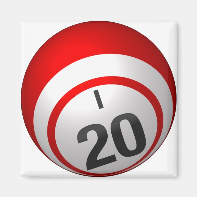 I 20 Bingo-Kugelmagnet Magnet (Vorne)