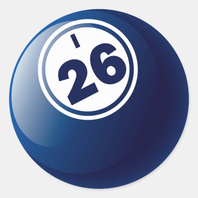 I 26 BINGO BALL RUNDER AUFKLEBER (Vorderseite)