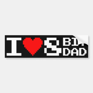 I <3 8BitDad Autoaufkleber