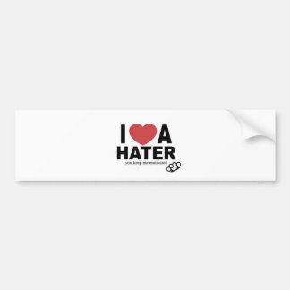 I <3 ein HATER, behalten Sie mich motivierten Autoaufkleber
