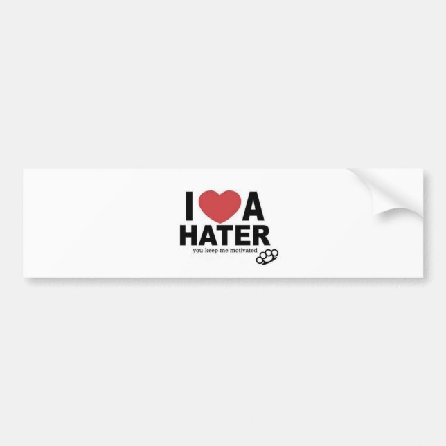 I <3 ein HATER, behalten Sie mich motivierten Autoaufkleber (Vorne)