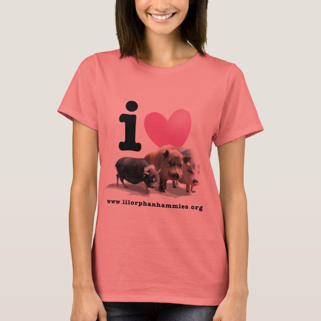 I < 3 Schweine T-Shirt (Vorderseite)