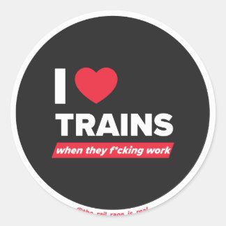 I <3 trains - autocollant