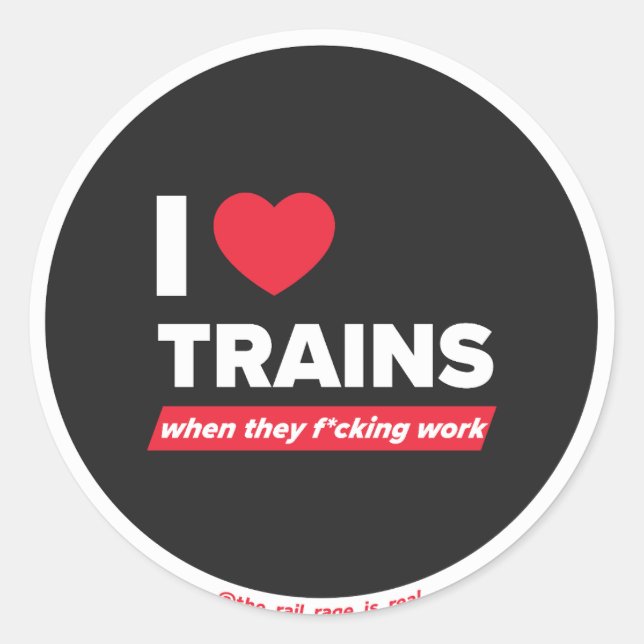 I <3 trains - autocollant (Devant)