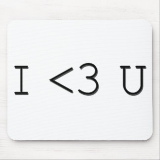 I <3 U Herz des Emoticon-I Sie Mousepad