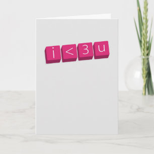 i <3 u (Je t'aime) carte