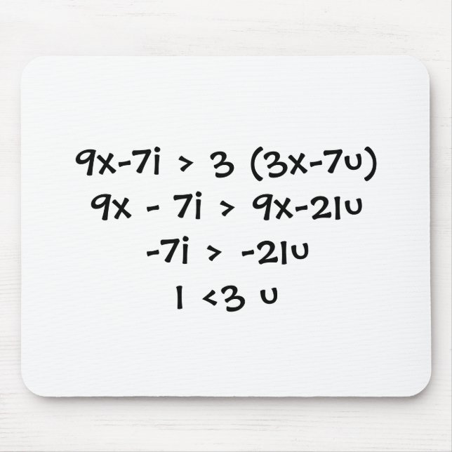 I <3 u, Nerd-Liebe Mousepad (Vorne)