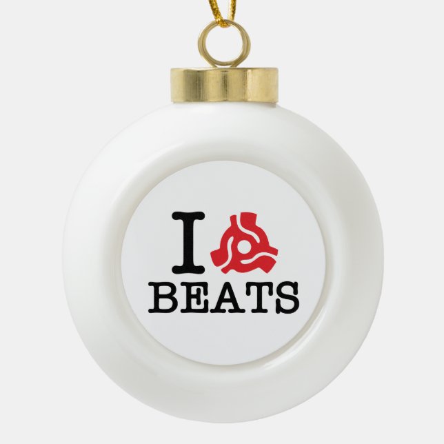 I 45 Adapter Beats Keramik Kugel-Ornament (Vorderseite)