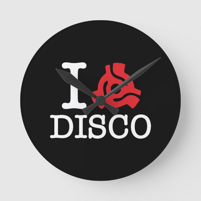 I 45 Adapter-Disco Runde Wanduhr (Vorderseite)