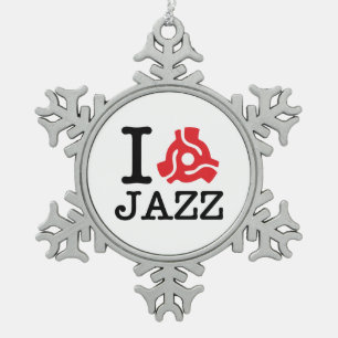 I 45 Adapter Jazz Schneeflocken Zinn-Ornament