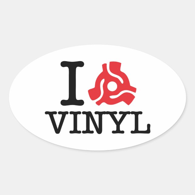 I 45 Adapter Vinyl Ovaler Aufkleber (Vorderseite)