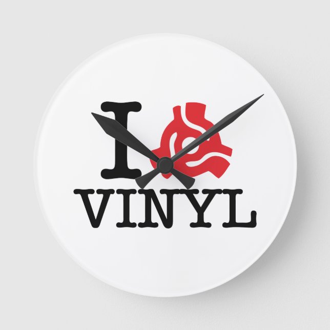 I 45 Adapter Vinyl Runde Wanduhr (Vorderseite)