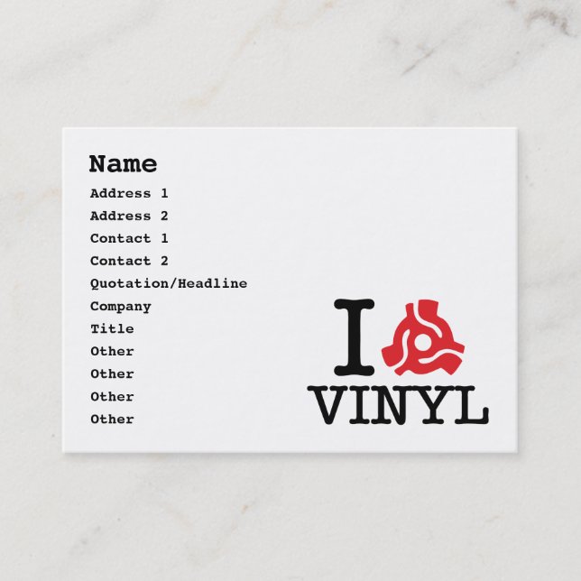 I 45 Adapter Vinyl Visitenkarte (Vorderseite)