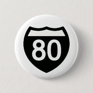 I-80 Highway-Schild-Button-Design Button
