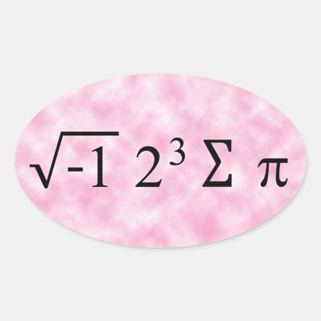 i 8 pi Texte noir sur Sticker rose ovale (Devant)