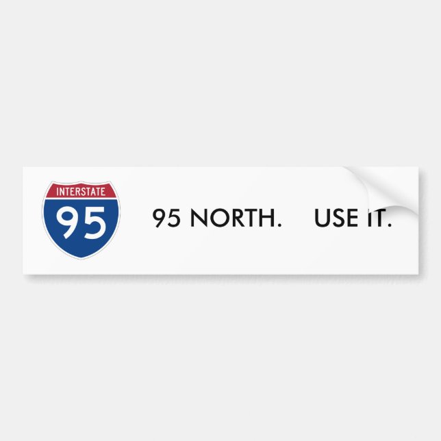 I-95_svg, 95 NORD.    VERWENDEN SIE ES Autoaufkleber (Vorne)