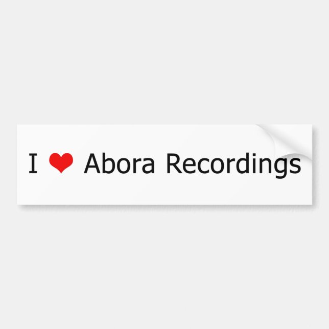 ♥ I Abora Aufnahme-Autoaufkleber-Weiß 1 Autoaufkleber (Vorne)
