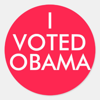 I, ABSTIMMUNG, OBAMA RUNDER AUFKLEBER