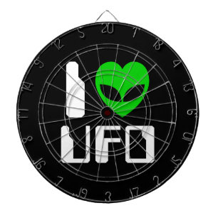 I Alien Heart UFO Dartscheibe