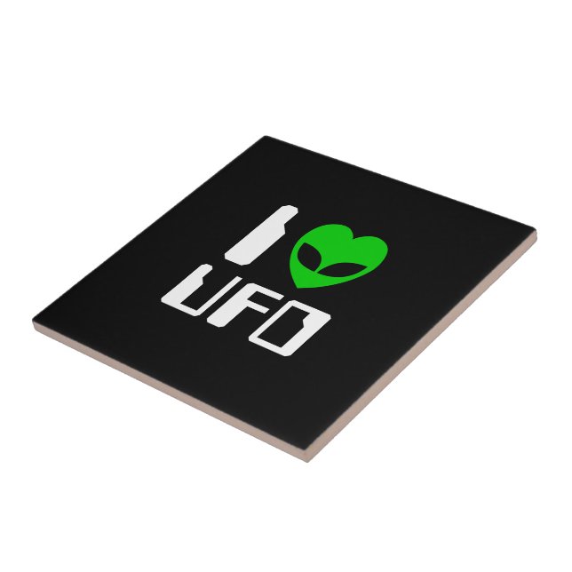 I Alien Heart UFO Fliese (Seite)