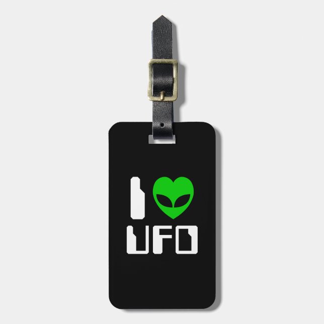 I Alien Heart UFO Gepäckanhänger (Vorderseite vertikal)