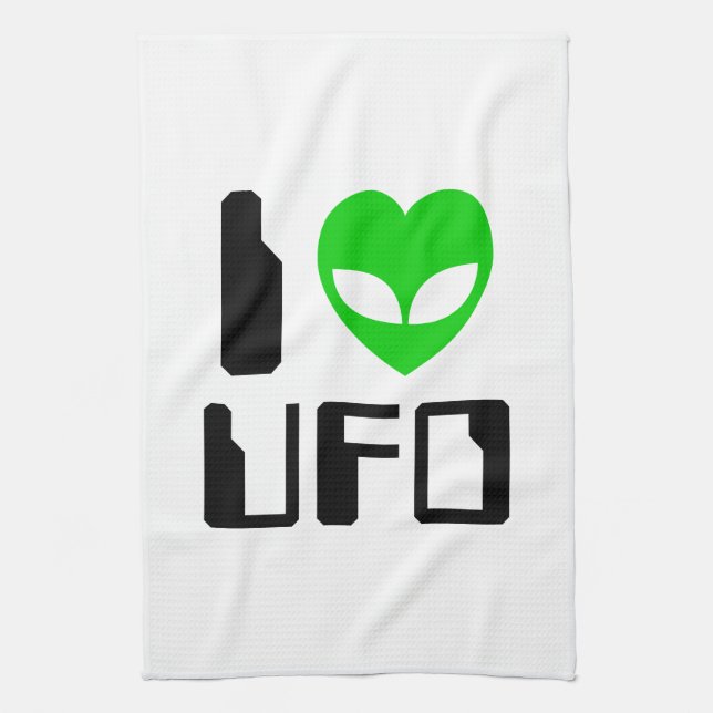 I Alien Heart UFO Handtuch (Vertikal)