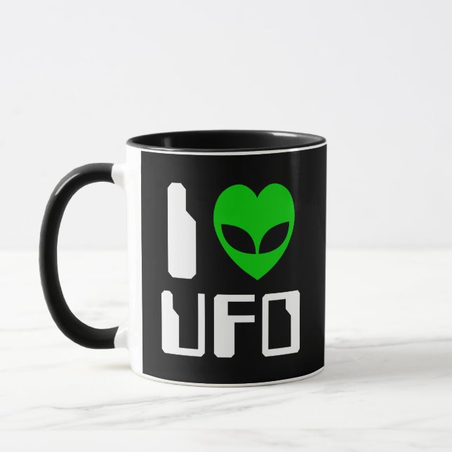 I Alien Heart UFO Kaffee Tasse (Links)