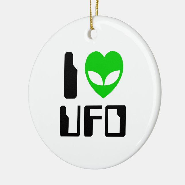 I Alien Heart UFO Keramik Ornament (Links)