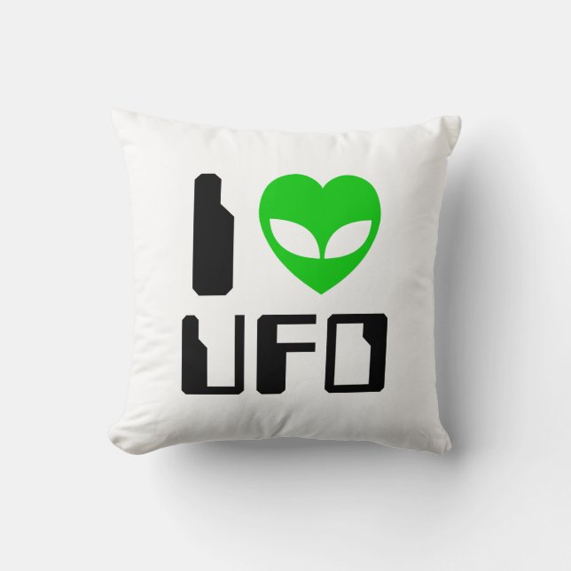 I Alien Heart UFO Kissen (Vorderseite)