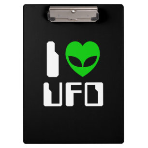 I Alien Heart UFO Klemmbrett