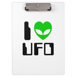 I Alien Heart UFO Klemmbrett