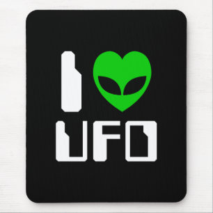 I Alien Heart UFO Mousepad