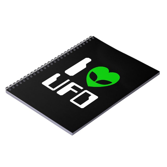 I Alien Heart UFO Notizblock (Linke Seite)