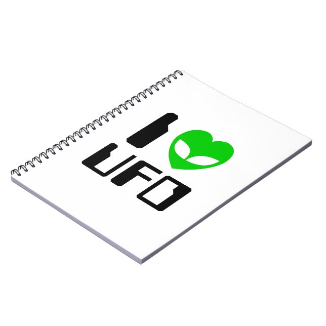 I Alien Heart UFO Notizblock (Linke Seite)