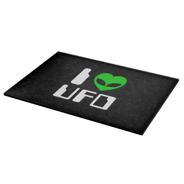 I Alien Heart UFO Schneidebrett (Ecke)
